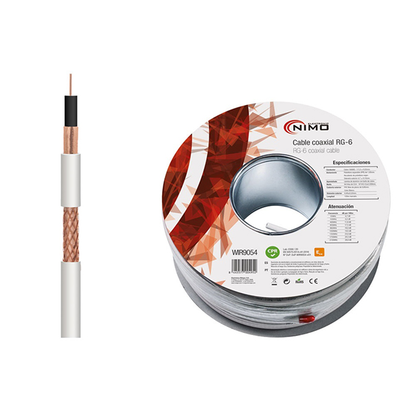 Cable Coaxial Antena TV RG6 Cu/CCA (100mts)