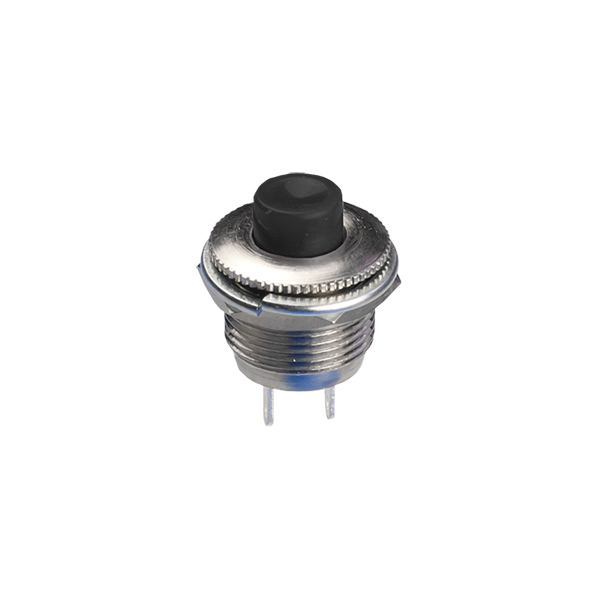 PULSADOR OFF-(ON) 1A/250V M12Ø NEGRO R1820BB