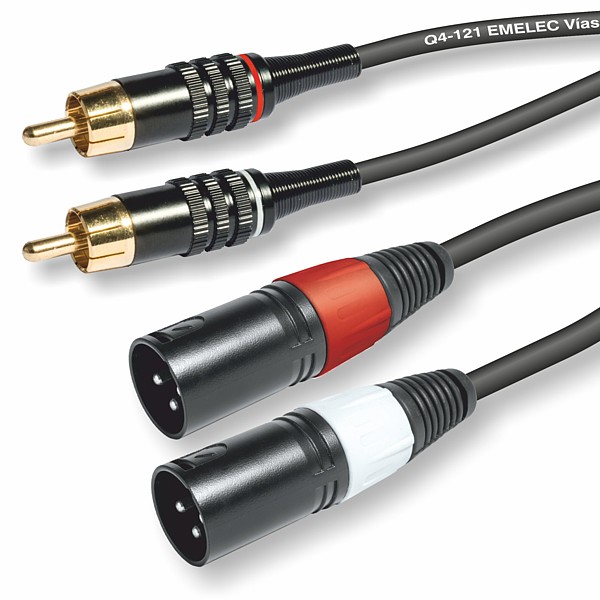 Cable de Sonido Profesional 2 XLR3 M - 2 RCA M 3mt
