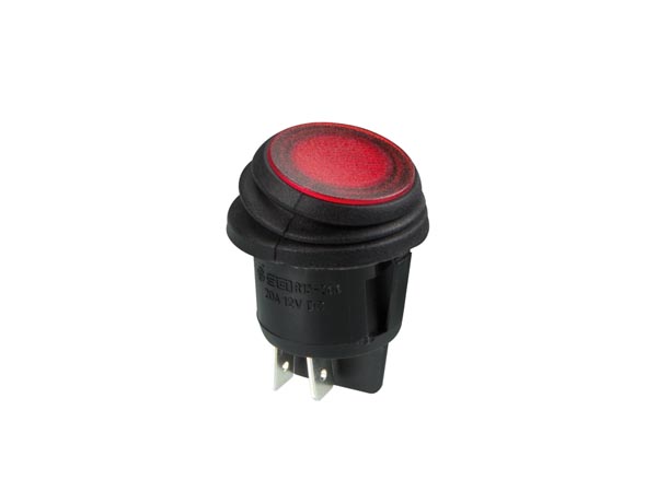 R13244BR/LED Interruptor Luminoso Estanco Rojo 12V