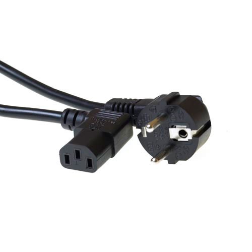 Cable Shucko acodado-C13 acodado 3mts Negro