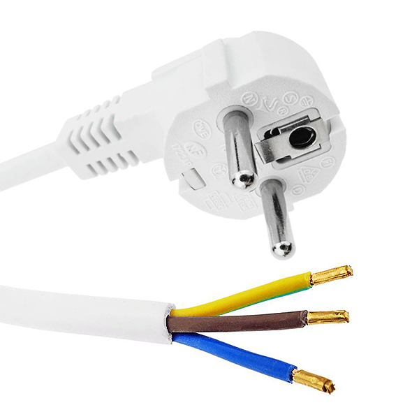 Cable Shucko-Libre 1,8mts 3x1mm2 Blanco