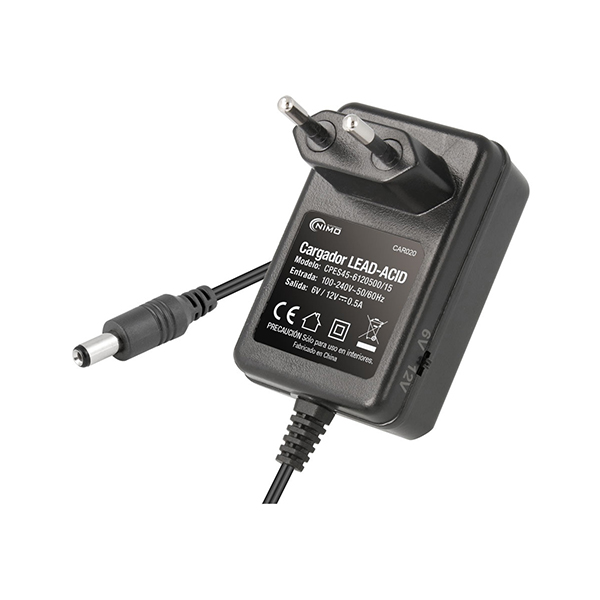 CARGADOR BATERIAS PLOMO 6/12V 500mA