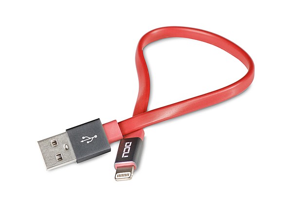 Cable Lightning - USB Plano 20cm Rojo