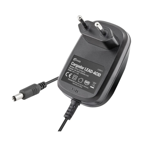 CARGADOR BATERIAS PLOMO 12V 1000mA