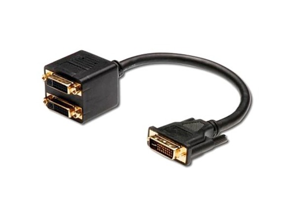 CABLE DVI-D Macho a 2-Hembras 0,20MTS