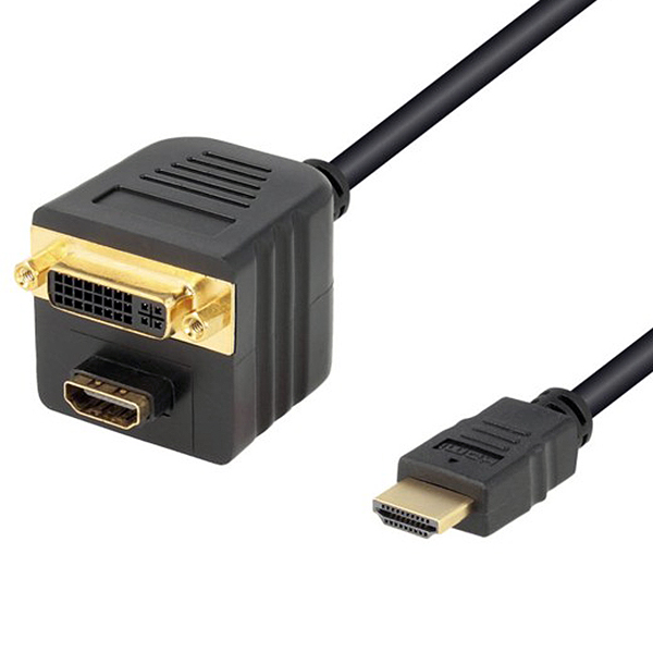 Adaptador HDMI Macho / HDMI+DVI-D Hembras