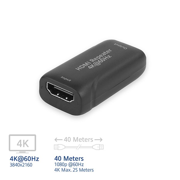 AC7820 Amplificador HDMI 4K, hasta 40 metros