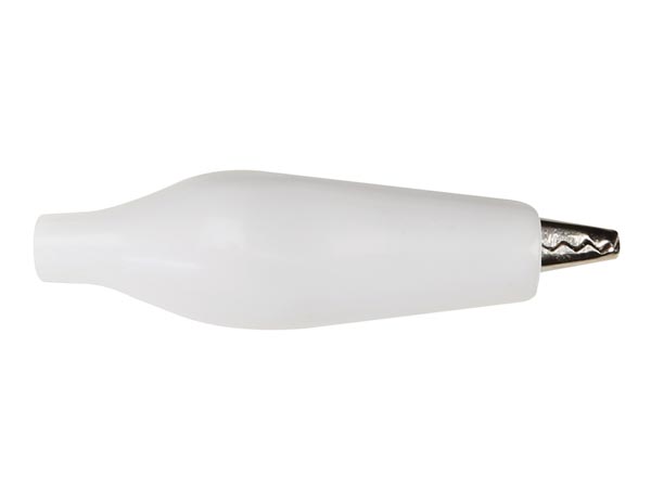 Pinza Cocodrilo Aislada Blanca 27mm (total 35m)