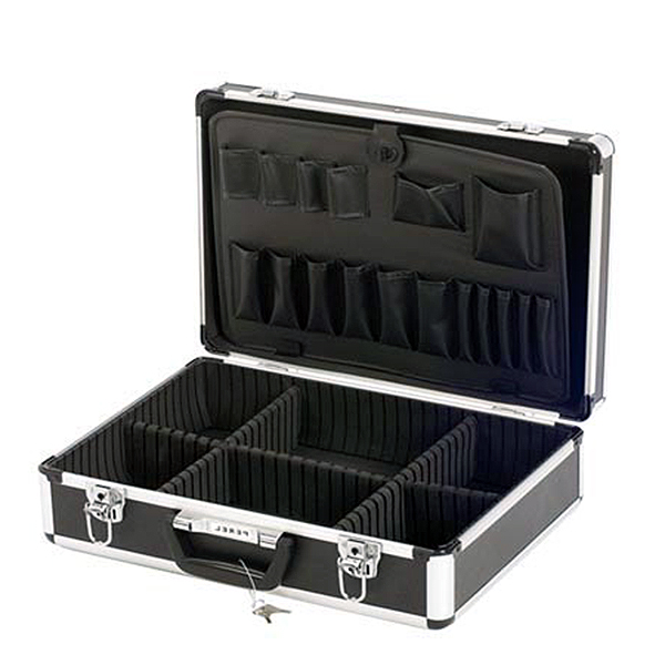 1819-1 MALETA DE HERRAMIENTAS DE ALUMINIO 455 x 330 x 152 mm COLOR NEGRO