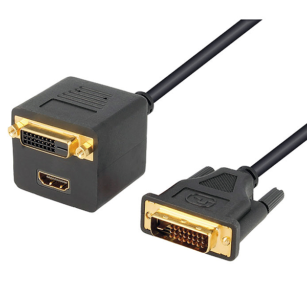 Adaptador DVI-D Macho / HDMI+DVI-D Hembras