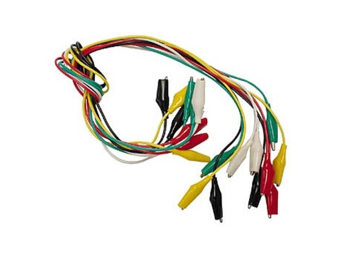 Juego de 10 Cables con Pinzas Aisladas 0,5mt