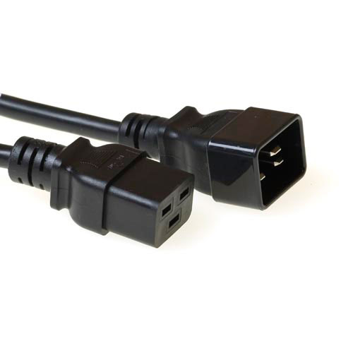 Cable alimentación C19 a C20 negro 2mts