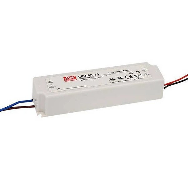 FUENTE IP67 12VDC 5A LPV-60-12 MEANWELL