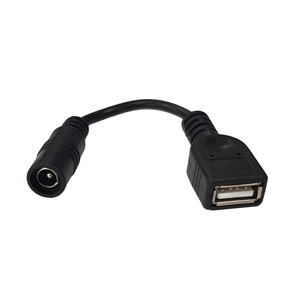 Adaptador alimentación 5,5x2,1 a USB hembra
