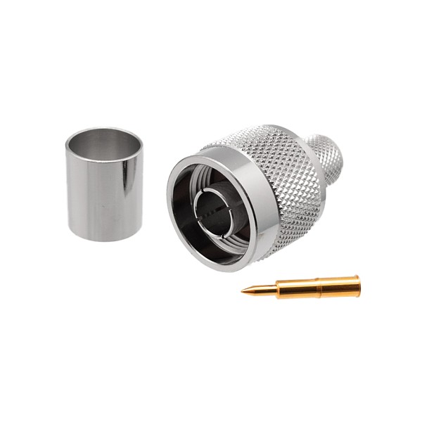 Conector N Macho RG214 Crimpar