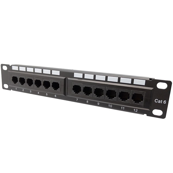 Panel de 10" 12 puertos RJ45 CAT6