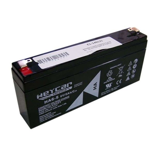 Bateria 6V 5Amp Plomo AGM Especial 169x35x70mm