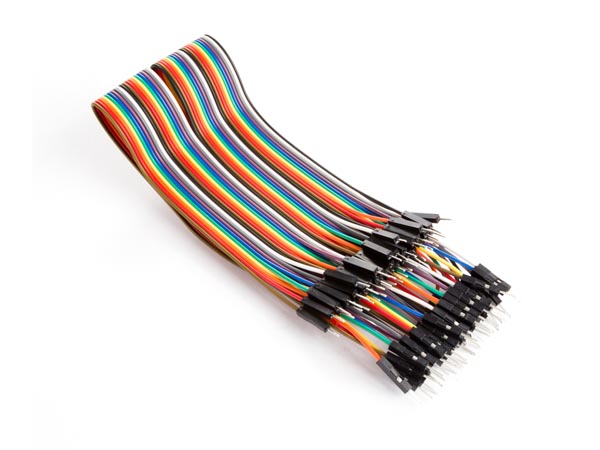 Cable De Puente 40 Polos 30 Cm Macho A Macho (Cable Plano)