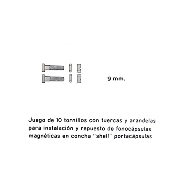 10x Tornillos 9mm para Fonocapsulas (hasta finalizar existencias)