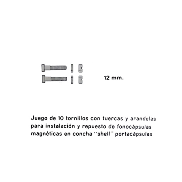 10x Tornillos 12mm para Fonocapsulas (hasta finalizar existencias)